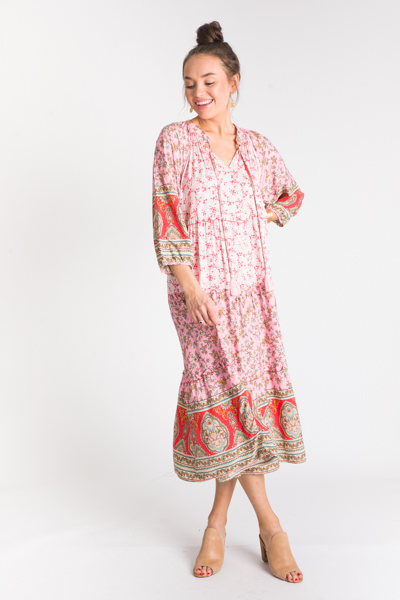 Mixed Bohemian Maxi, Lt. Pink