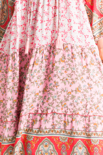 Mixed Bohemian Maxi, Lt. Pink