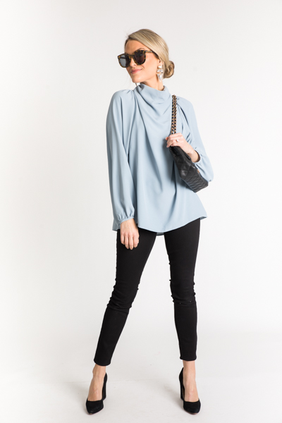 Long Sleeve Lisa Blouse, Blue