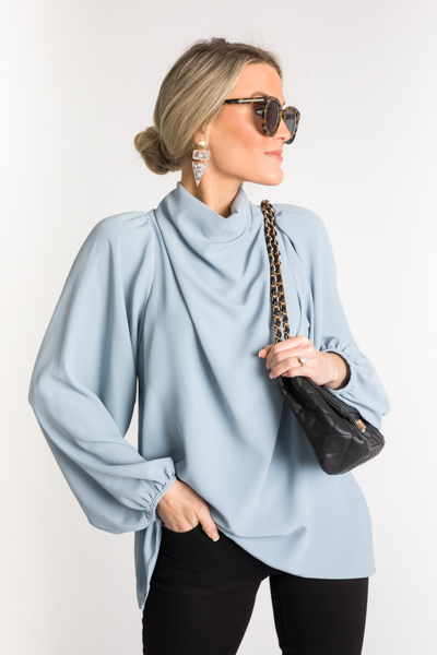 Long Sleeve Lisa Blouse, Blue