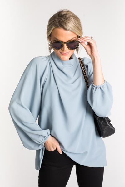 Long Sleeve Lisa Blouse, Blue