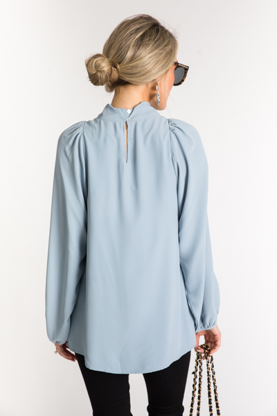 Long Sleeve Lisa Blouse, Blue