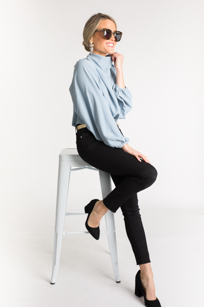 Long Sleeve Lisa Blouse, Blue