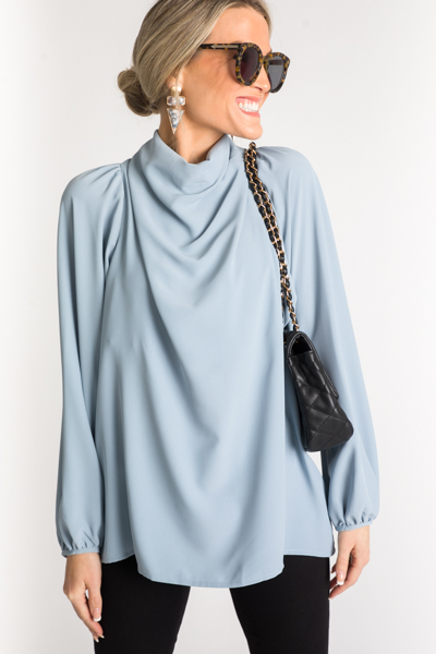 Long Sleeve Lisa Blouse, Blue