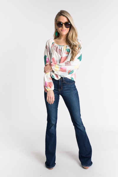 Confetti Streaks Blouse, Multi