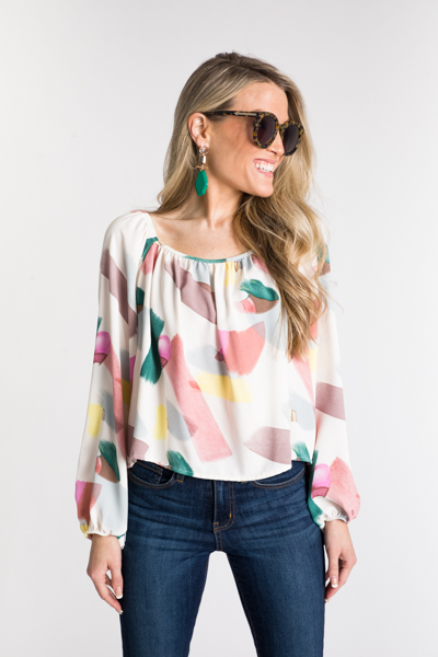 Confetti Streaks Blouse, Multi