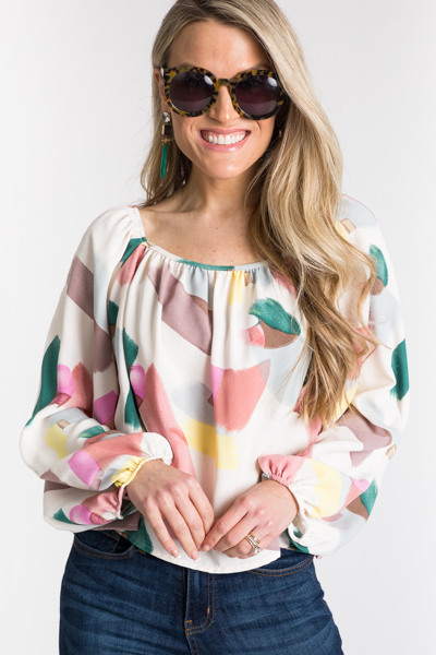 Confetti Streaks Blouse, Multi