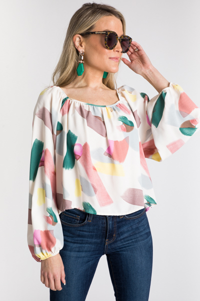 Confetti Streaks Blouse, Multi