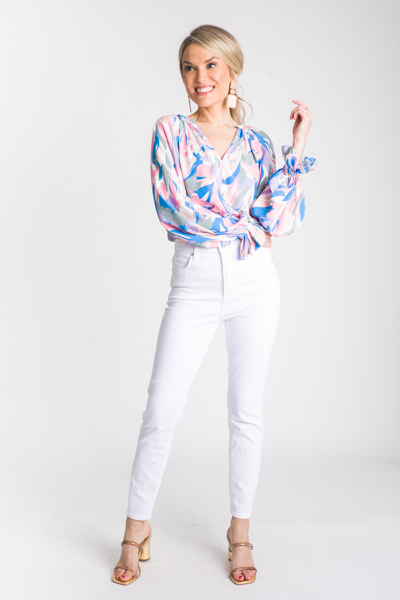 Pamela Button Blouse, White