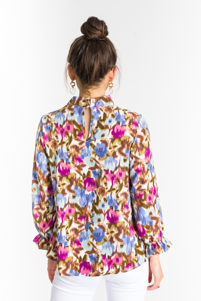 Above It All Floral Blouse, Blue