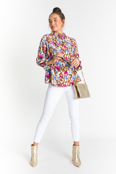 Above It All Floral Blouse, Blue