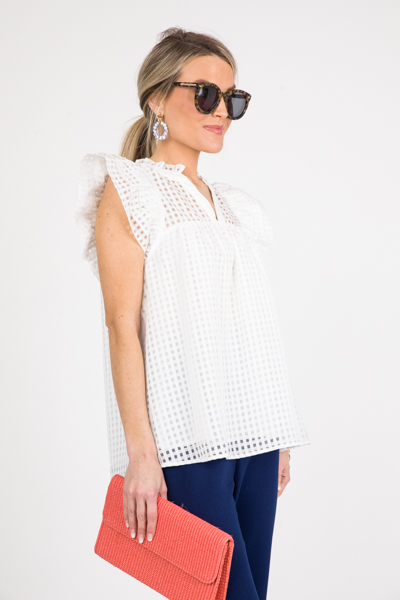Solid Squares Top, Off White