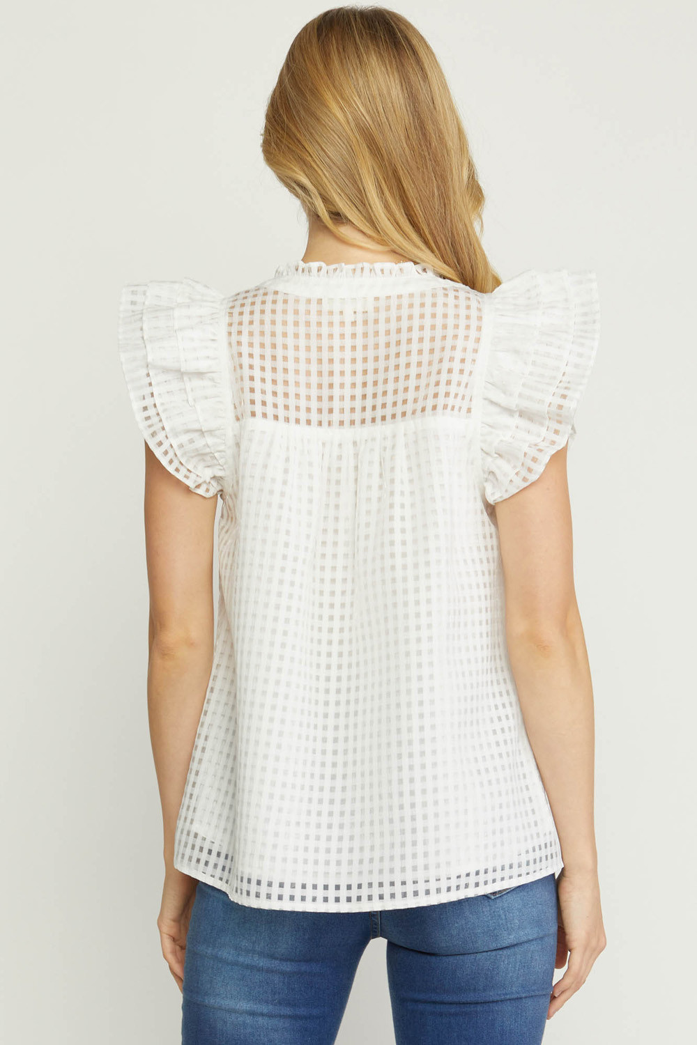 Solid Squares Top, Off White