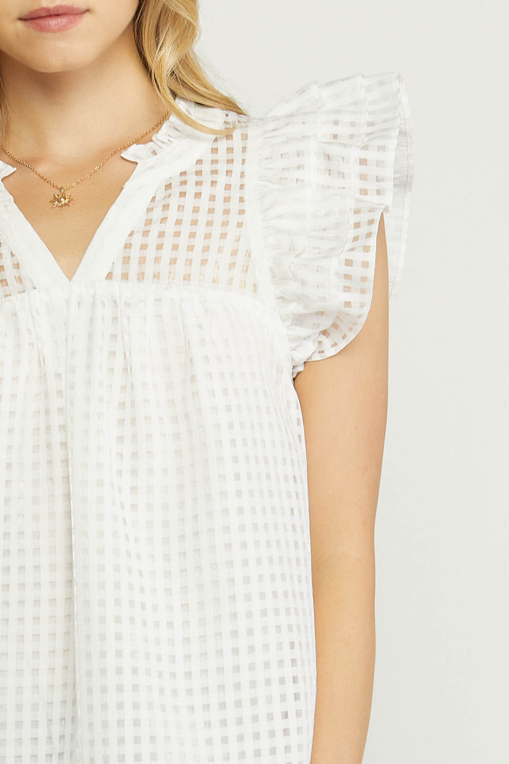 Solid Squares Top, Off White