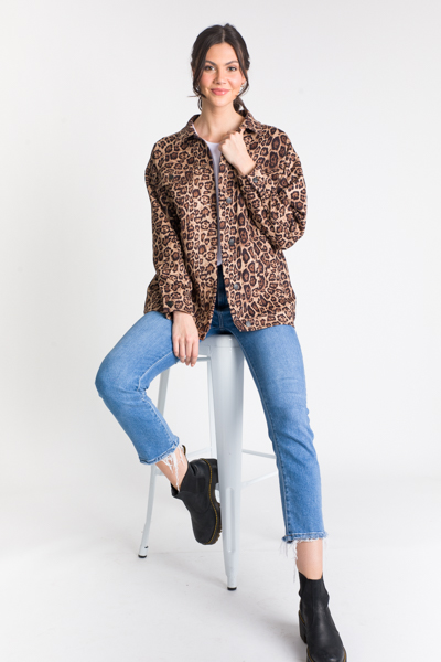 Soft Leopard Print Jacket, Beige