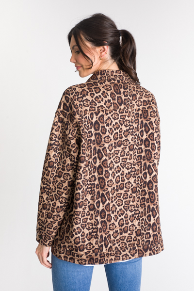 Soft Leopard Print Jacket, Beige