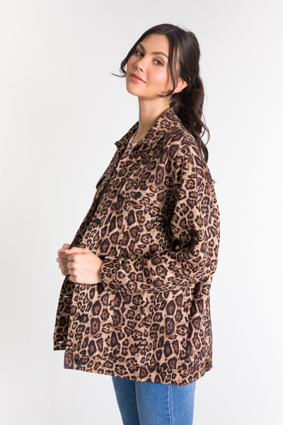 Soft Leopard Print Jacket, Beige