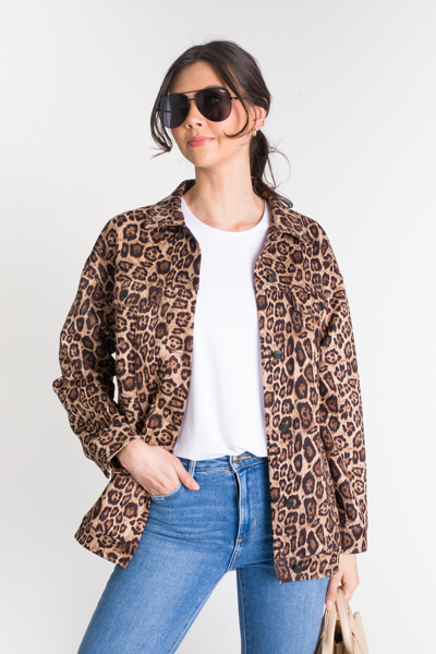 Soft Leopard Print Jacket, Beige