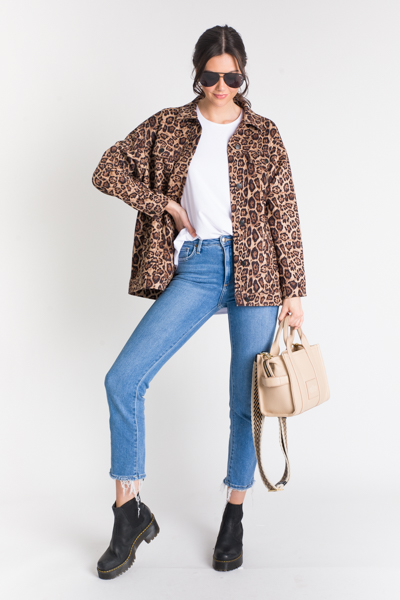 Soft Leopard Print Jacket, Beige