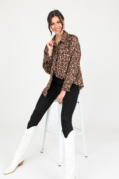 Soft Leopard Print Jacket, Beige