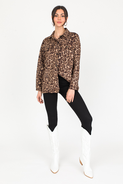 Soft Leopard Print Jacket, Beige