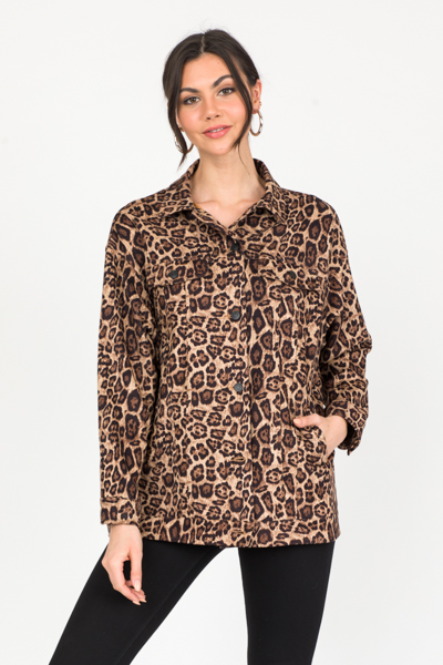 Soft Leopard Print Jacket, Beige