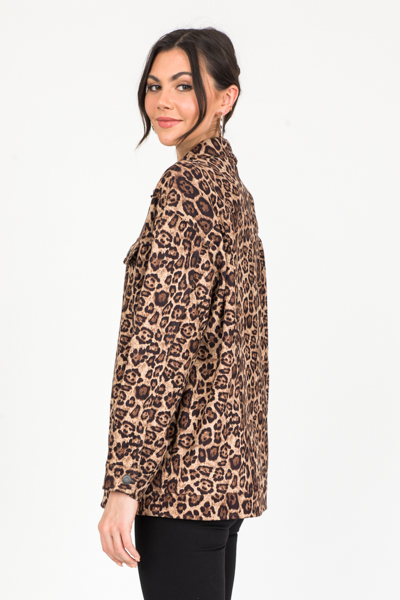 Soft Leopard Print Jacket, Beige