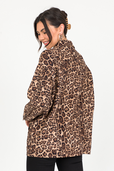 Soft Leopard Print Jacket, Beige