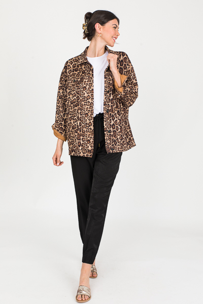 Soft Leopard Print Jacket, Beige