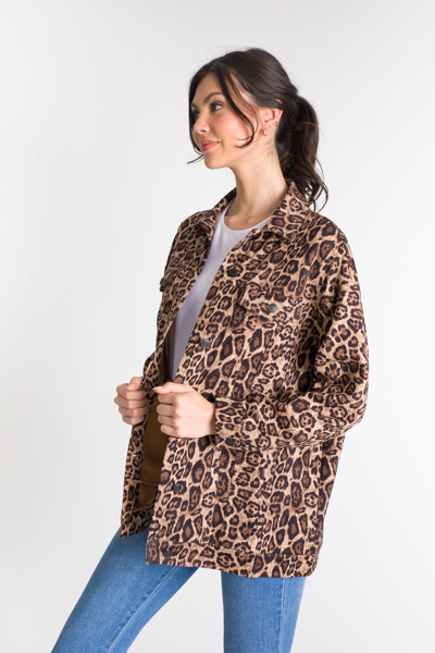 Soft Leopard Print Jacket, Beige