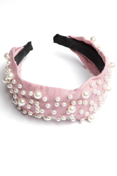 Pearl Wide Headband, Pink