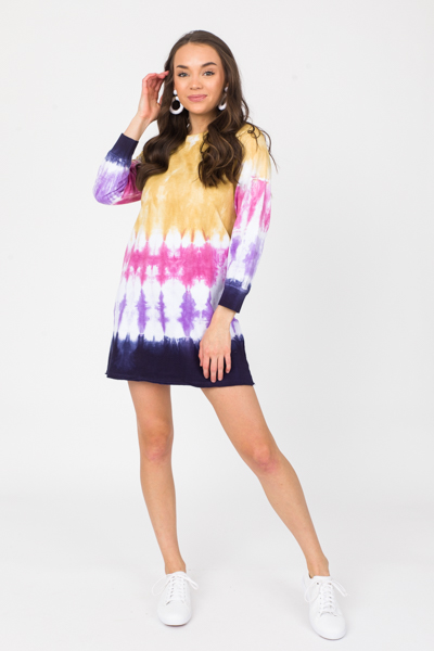 Tie Dye Knit Shift Dress