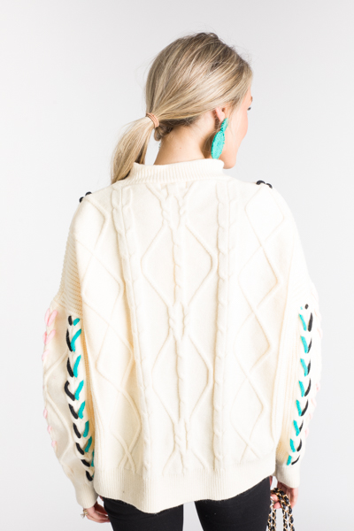 Multi Stitch Sweater, Ivory