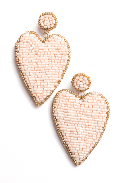 Statement Heart Earrings, Pink