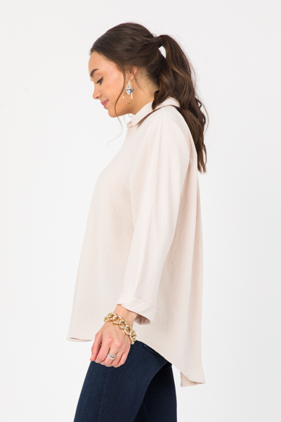 Genie Collar Blouse, Oatmeal