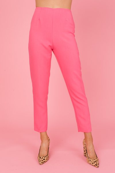 Flat Front Pink Pants
