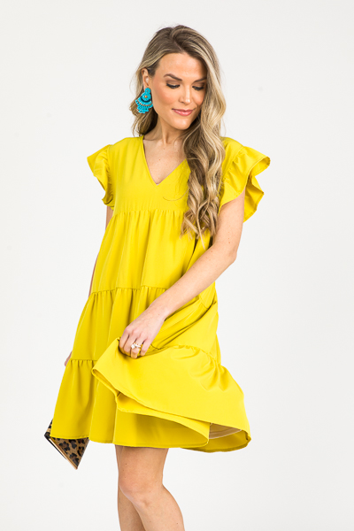 The Tiered Dress, Chartreuse