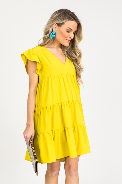 The Tiered Dress, Chartreuse