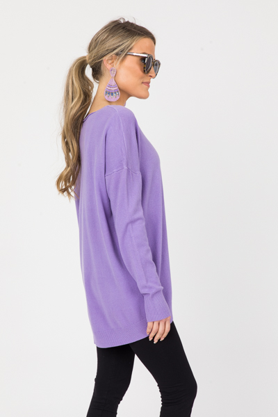 Tracy V-Neck Sweater, Lavender