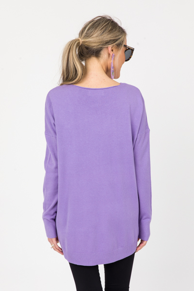 Tracy V-Neck Sweater, Lavender