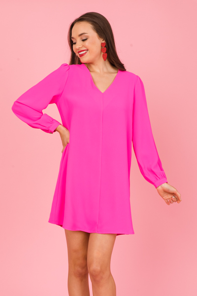 Amanza Shift Dress, Hot Pink