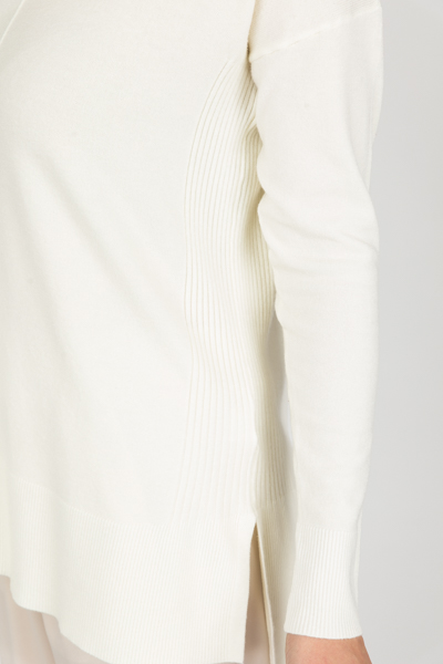 Rib Sides Sweater, Off White