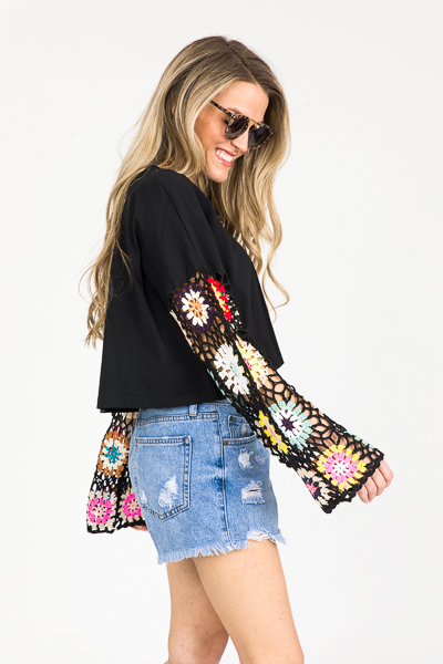 Crochet Craze Top, Black