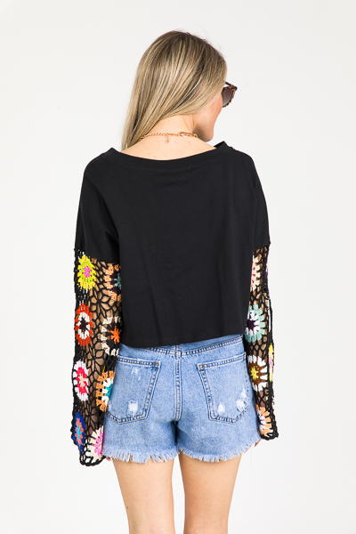 Crochet Craze Top, Black