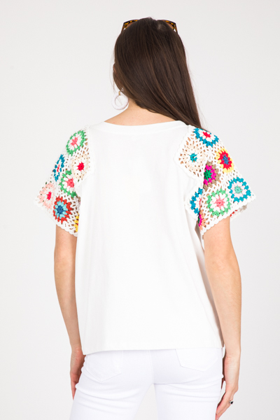 Cutest Crochet Tee, Off White