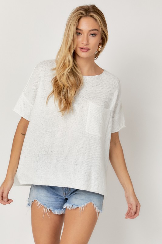 Chillax Pocket Sweater, White