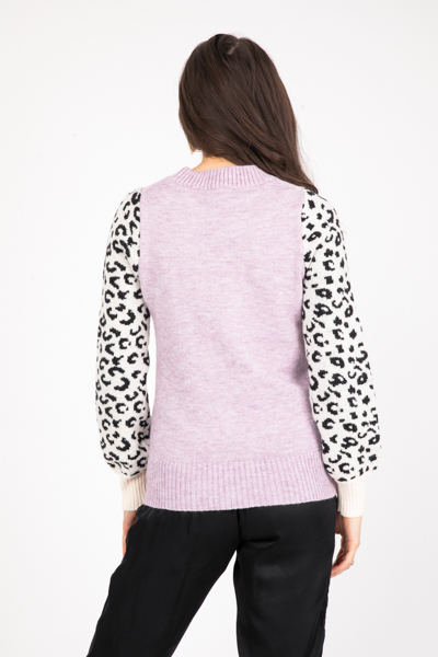 Contrast Sleeve Sweater, Lavender