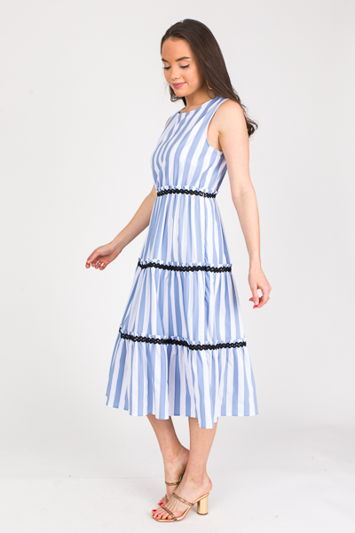 Ric Rac Stripe Midi, Lt. Blue