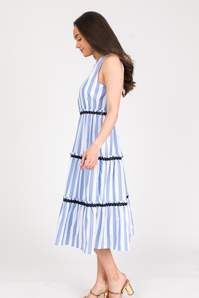 Ric Rac Stripe Midi, Lt. Blue