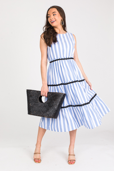 Ric Rac Stripe Midi, Lt. Blue